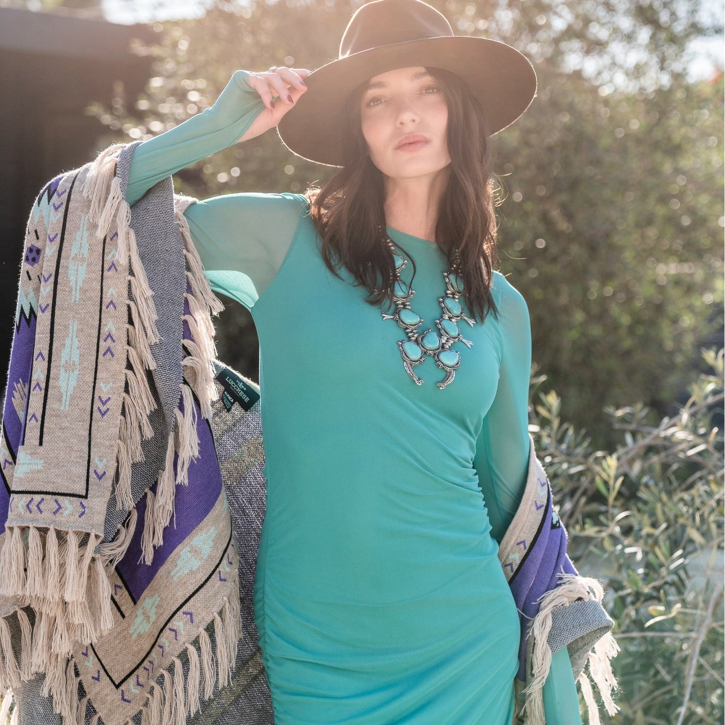 Mesh Long Sleeve Midi Bodycon Dress