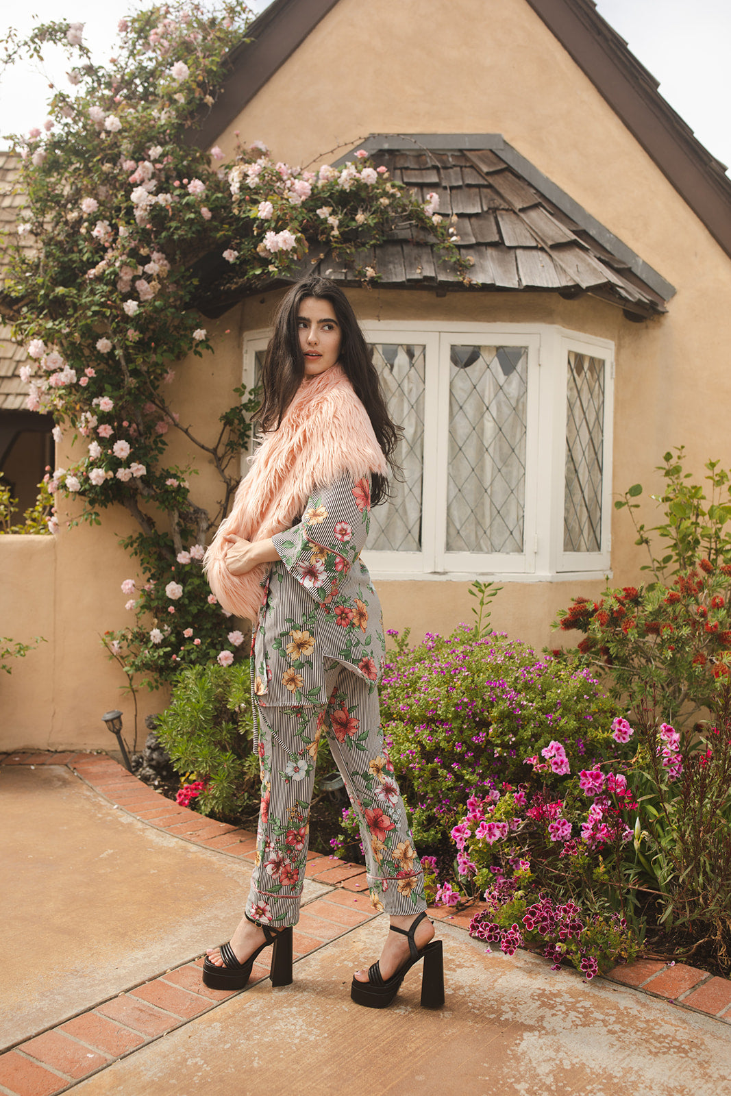 Blush Faux Fur Shawl