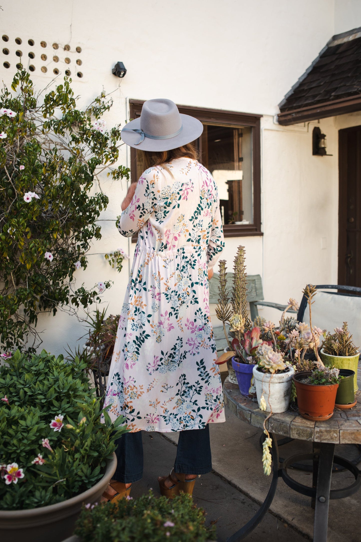 Blush Garden Faux Fur Duster