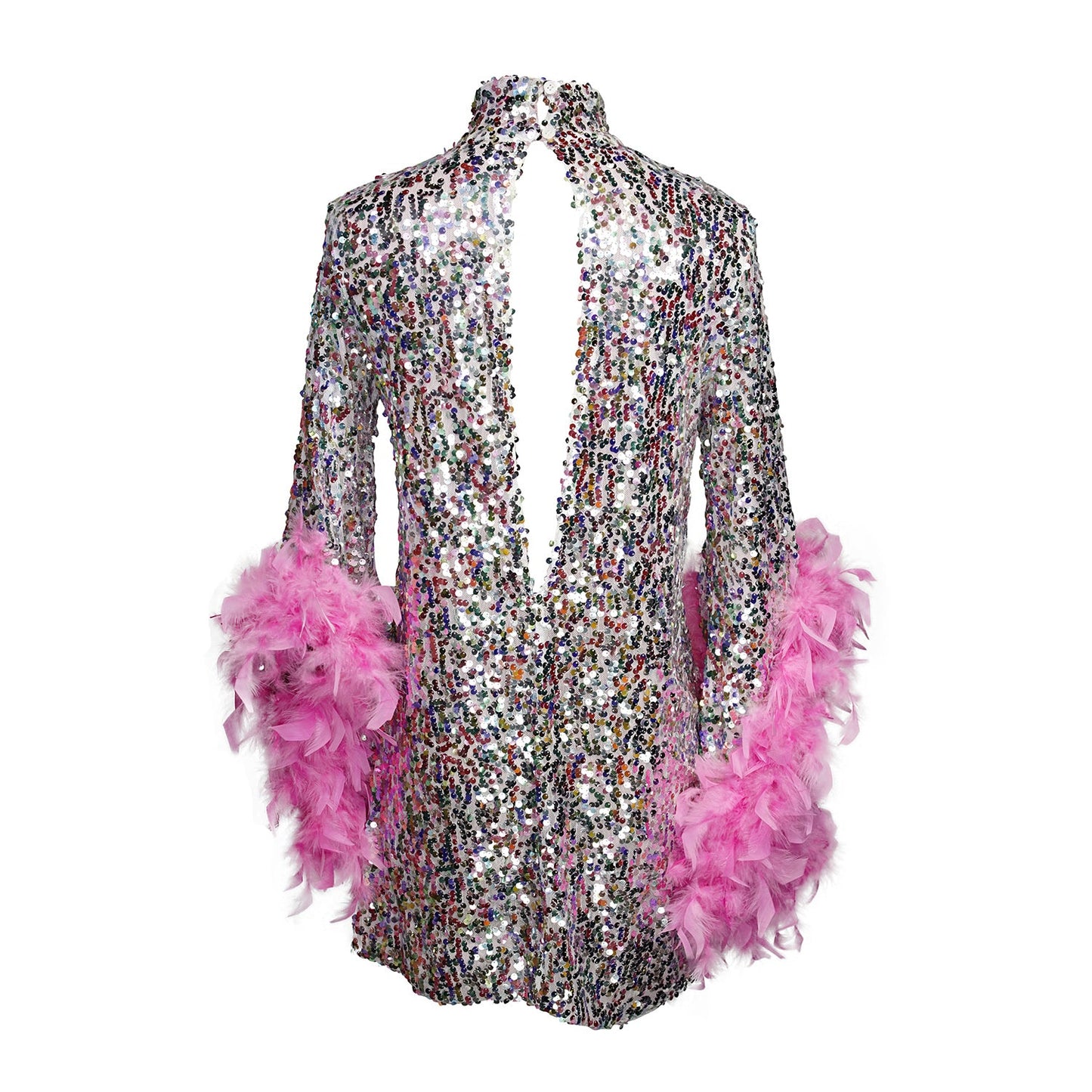 Time Warp Unicorn Sequin Mod Mini with Feather Cuffs