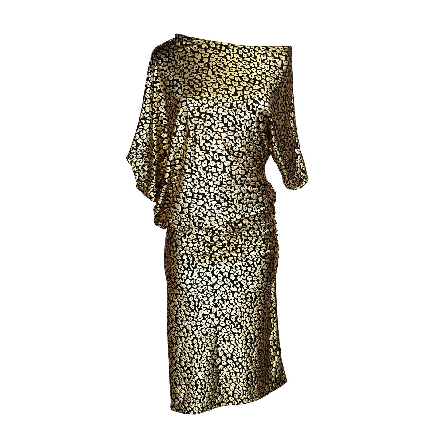 Golden Metal Leopard Angle Dress