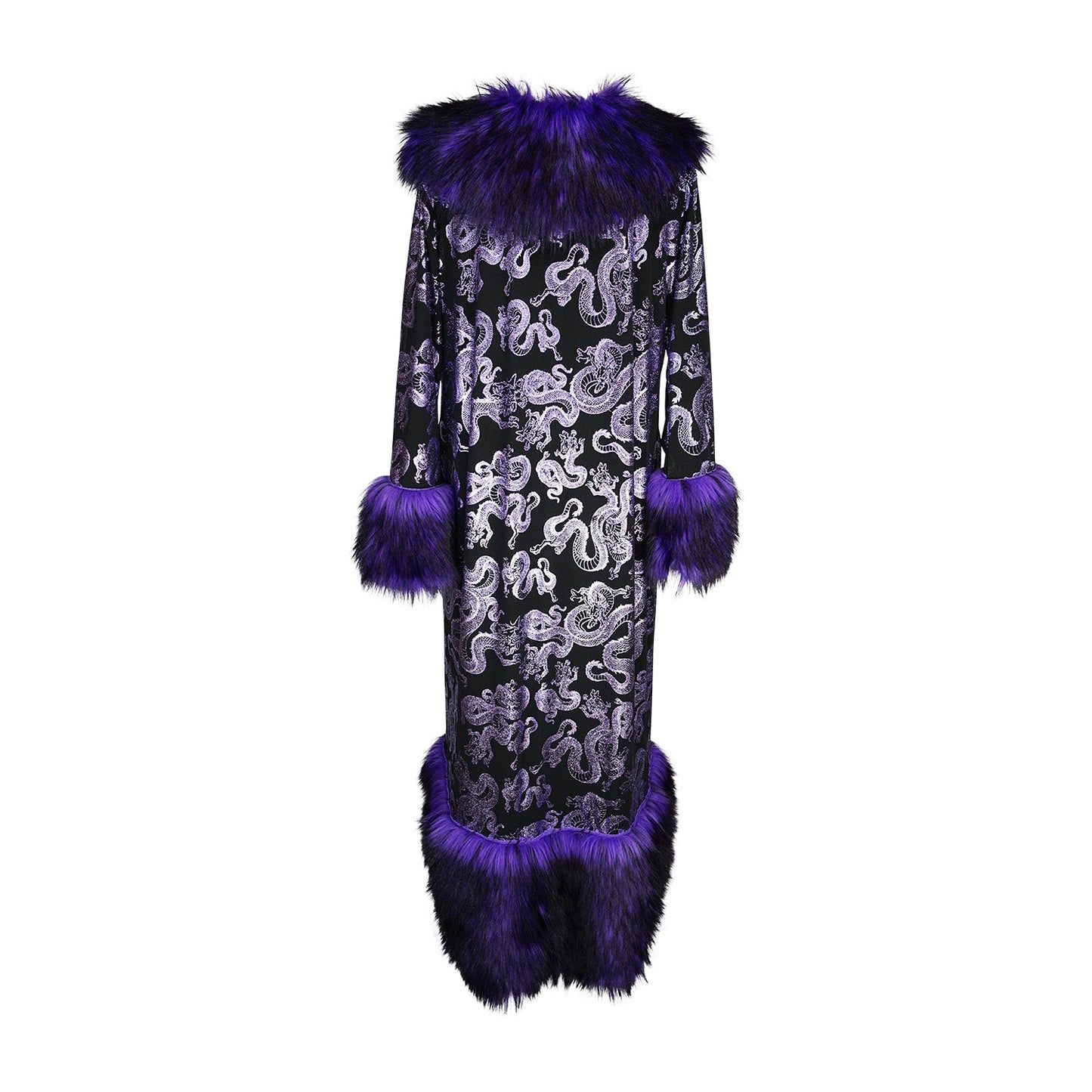 Penny Deluxe Nymeria Plum Faux Fur Coat