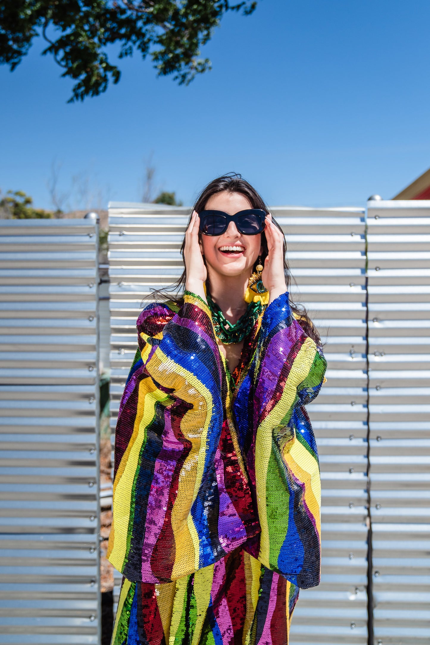 Rainbow Road Sequin Kimono