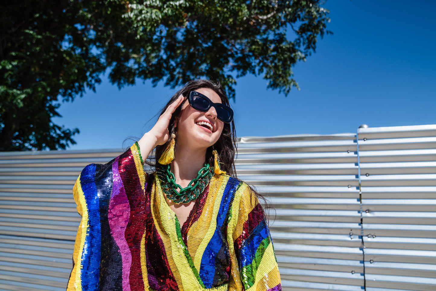 Rainbow Road Sequin Kimono