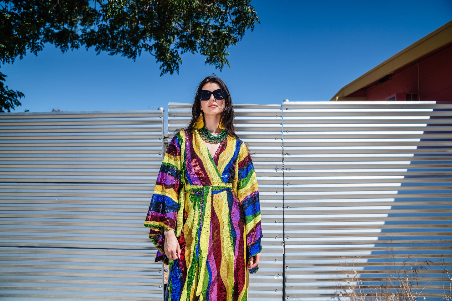 Rainbow Road Sequin Kimono