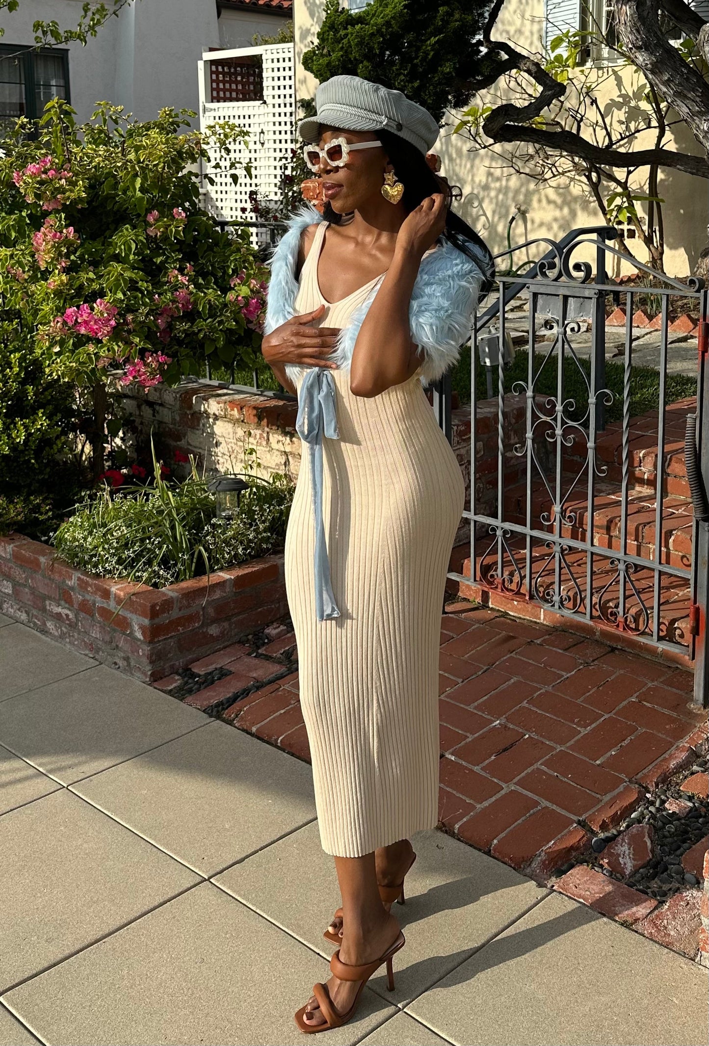 Ice Faux Fur Velvet Knot Stole