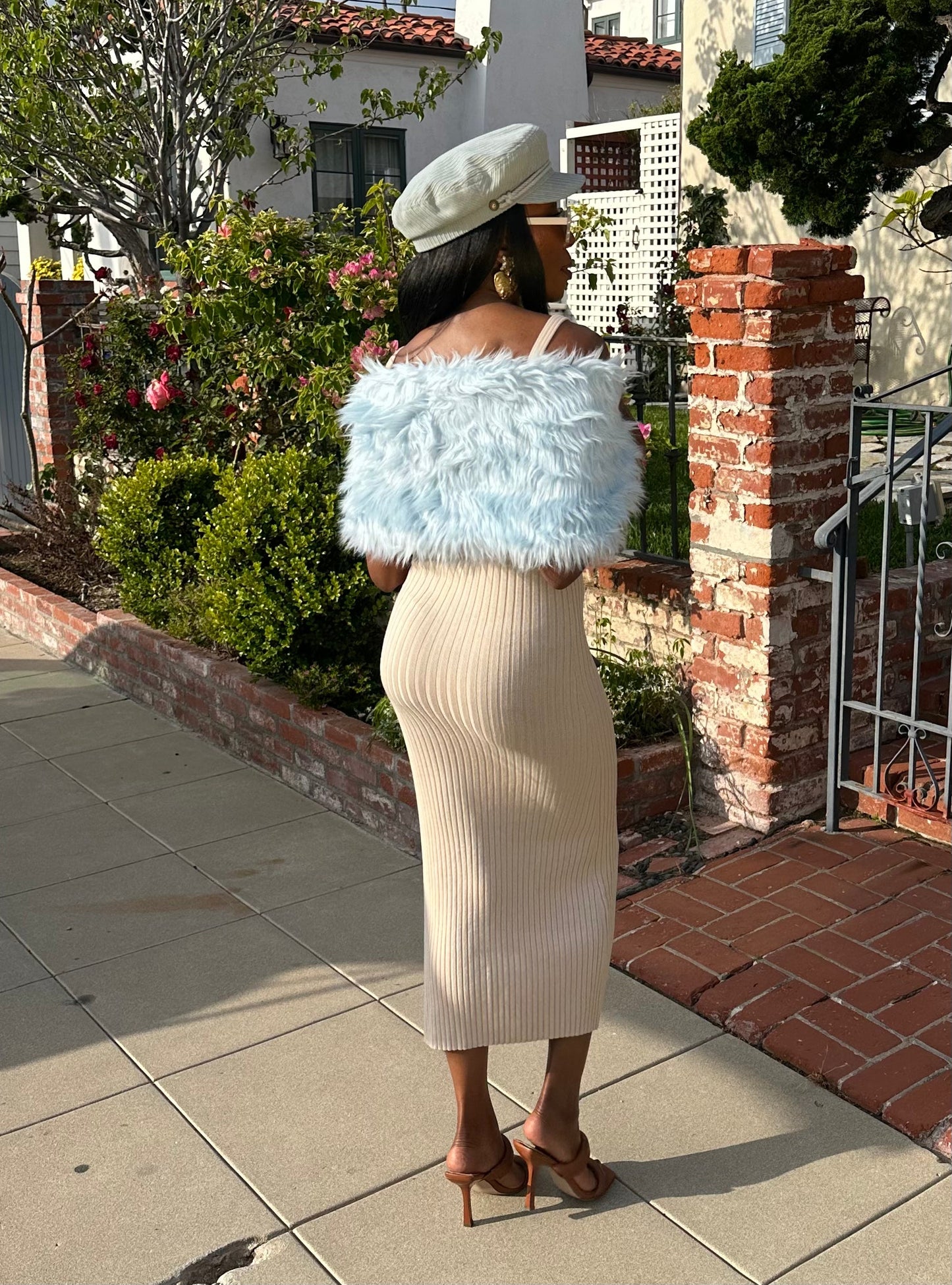 Ice Faux Fur Velvet Knot Stole