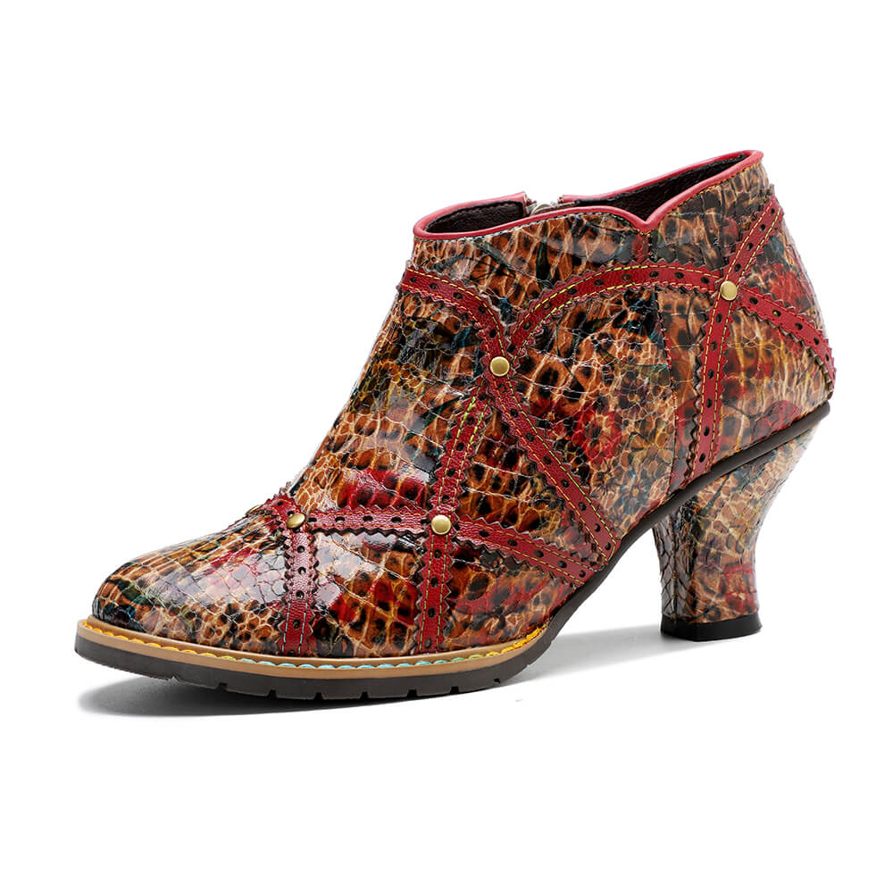 Starlit Confidence Colorful Handmade Low Heel Booties