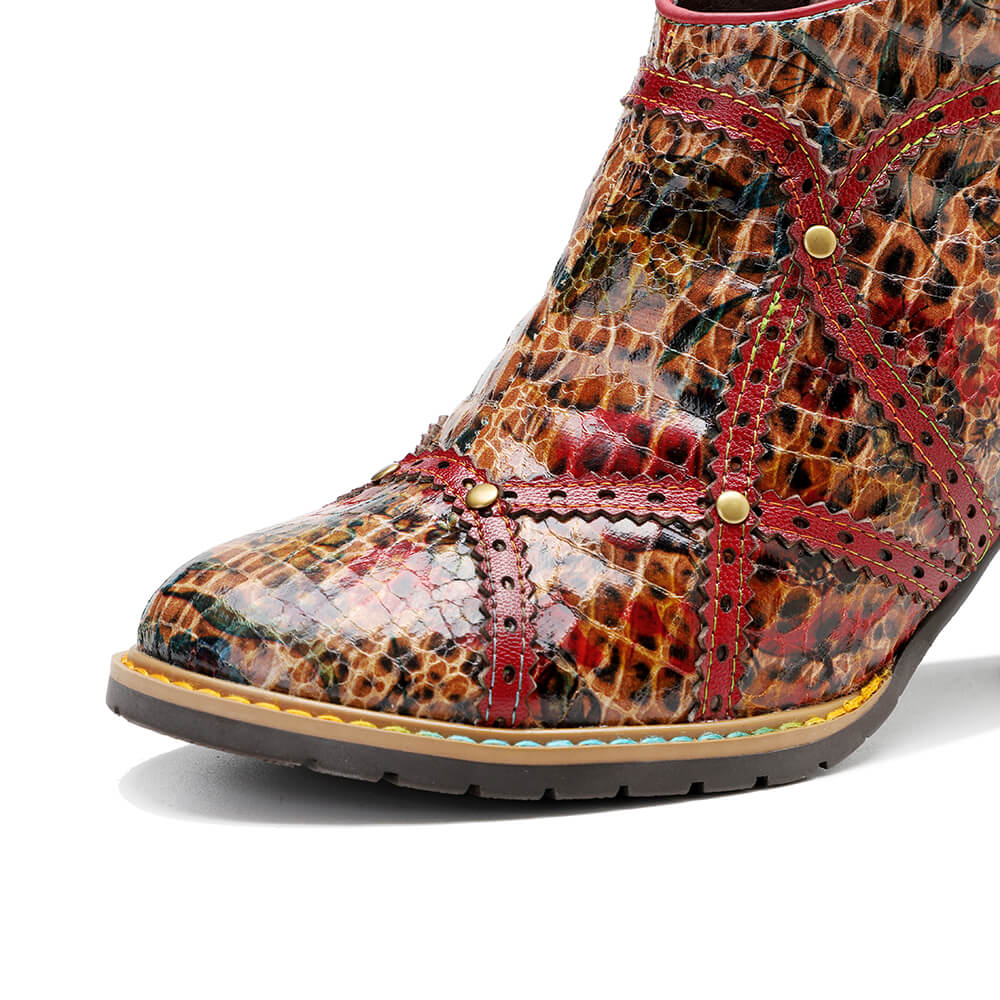 Starlit Confidence Colorful Handmade Low Heel Booties