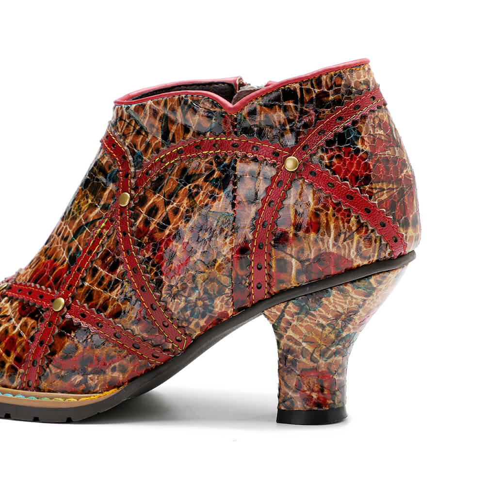 Starlit Confidence Colorful Handmade Low Heel Booties