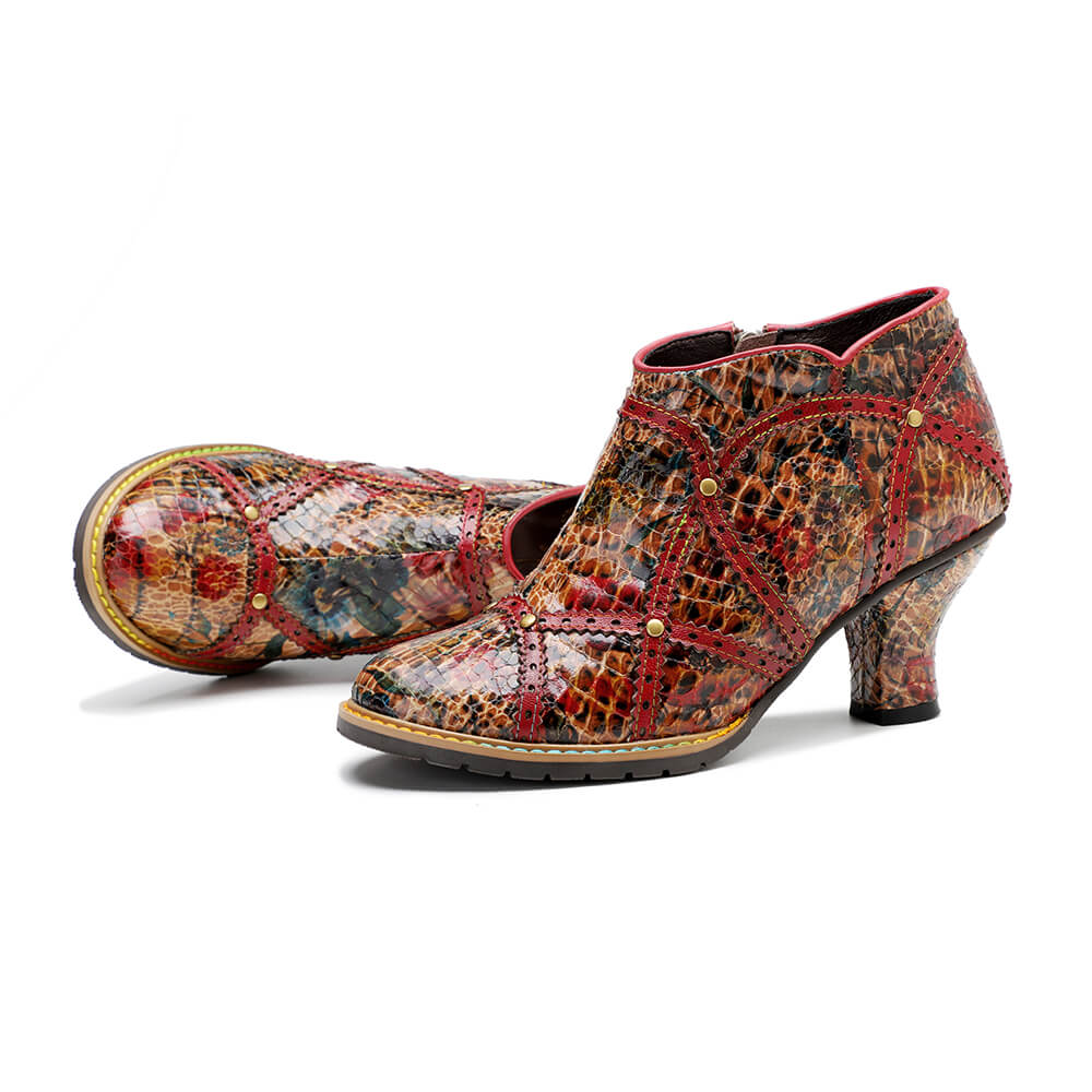Starlit Confidence Colorful Handmade Low Heel Booties