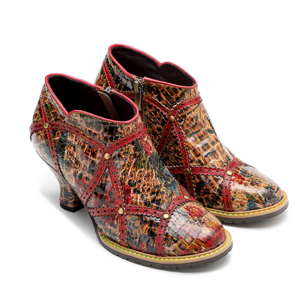 Starlit Confidence Colorful Handmade Low Heel Booties