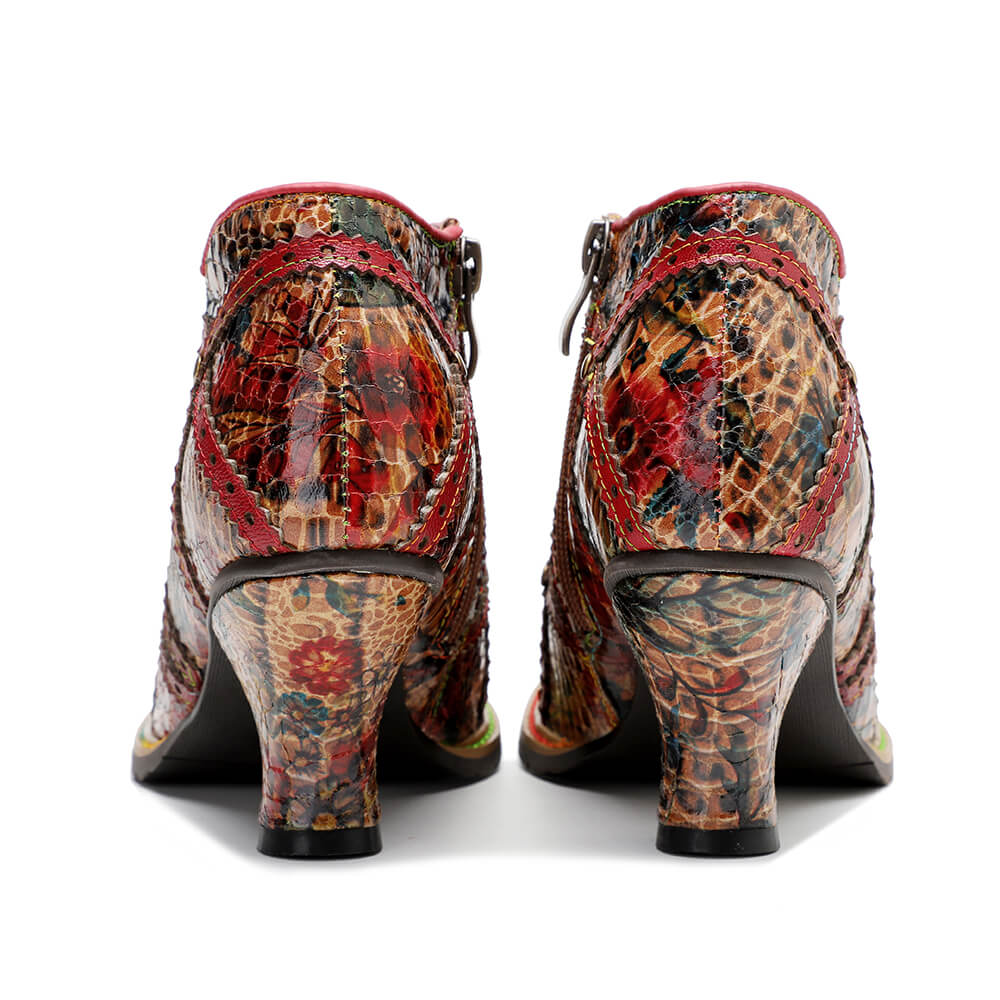 Starlit Confidence Colorful Handmade Low Heel Booties