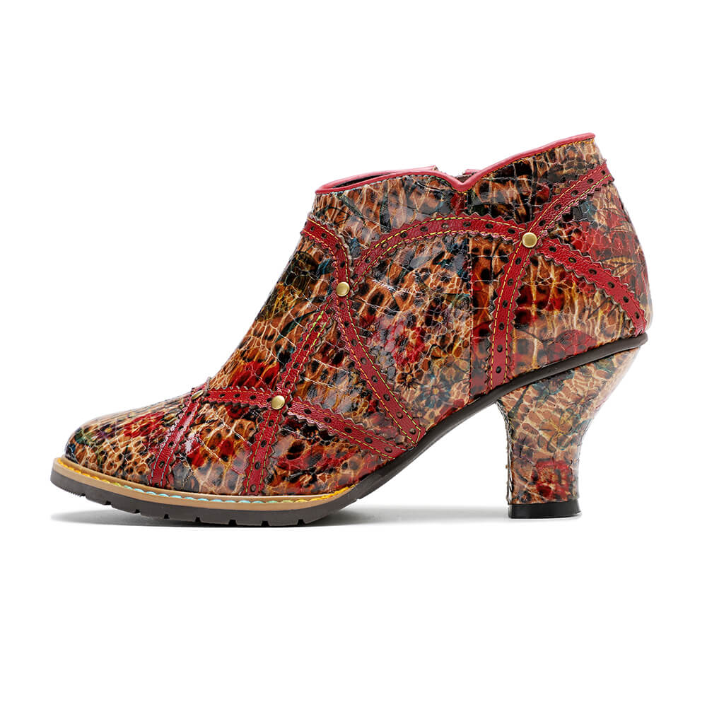 Starlit Confidence Colorful Handmade Low Heel Booties