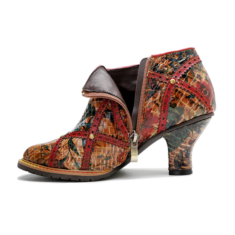 Starlit Confidence Colorful Handmade Low Heel Booties