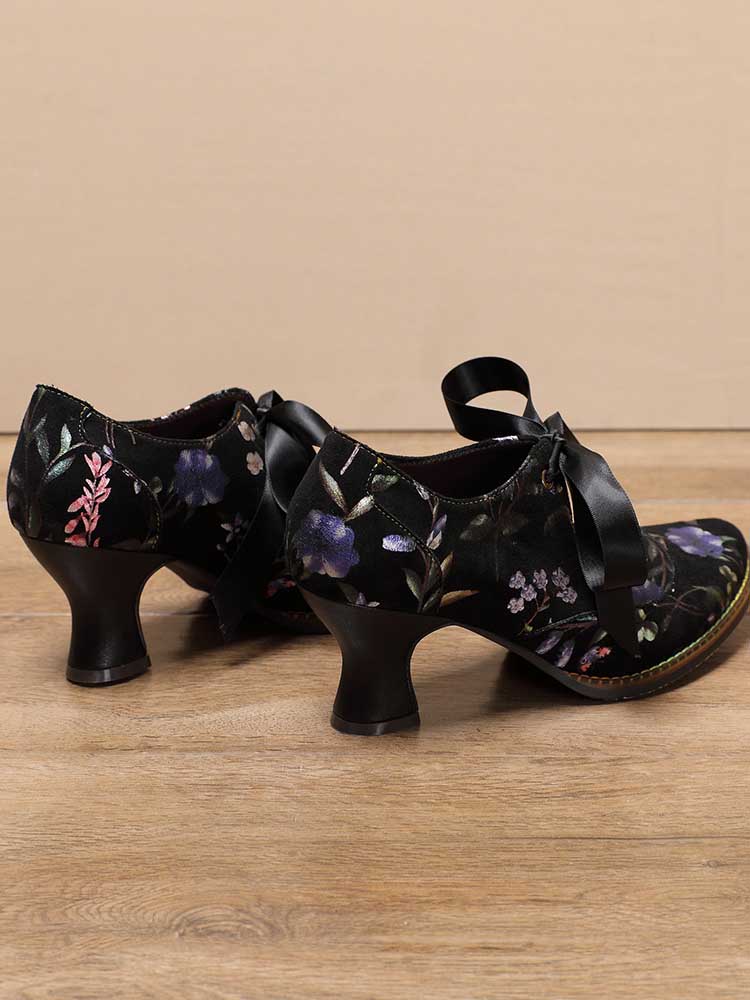 Starlit Confidence Floral Leather Handmade Shoes For Her