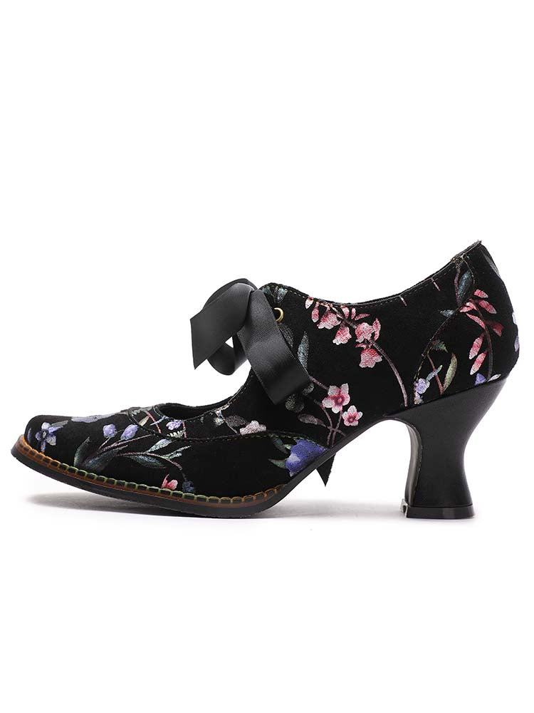 Starlit Confidence Floral Leather Handmade Shoes For Her
