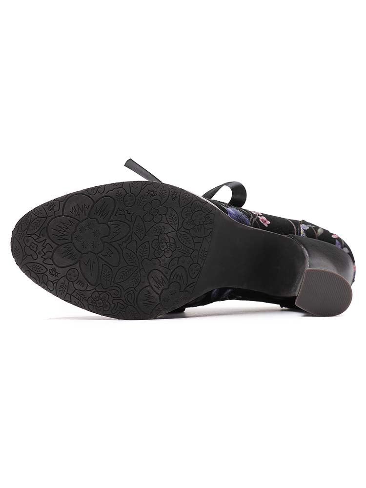 Starlit Confidence Floral Leather Handmade Shoes For Her