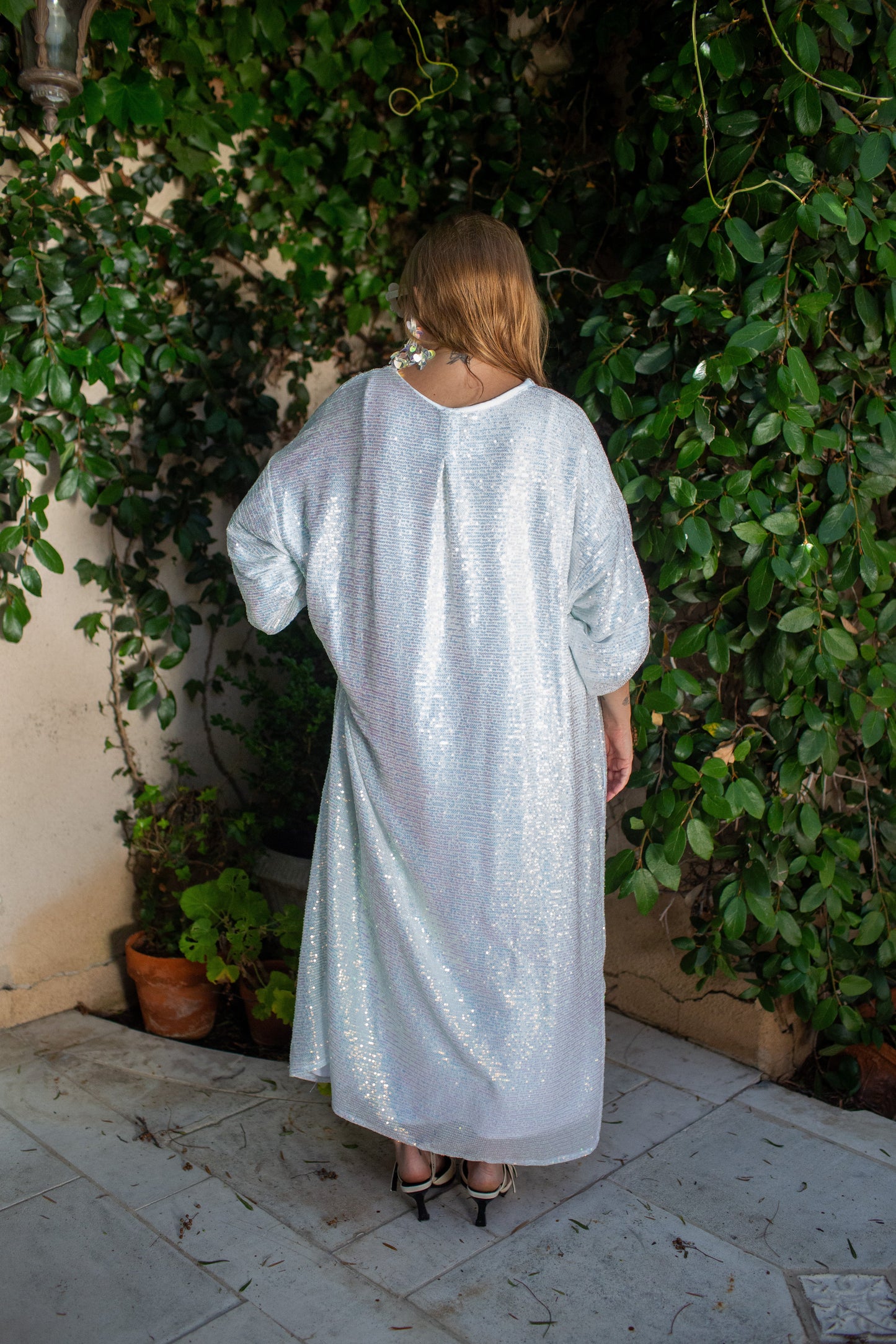 Moonstone Blanc Sequin Cocoon Jacket