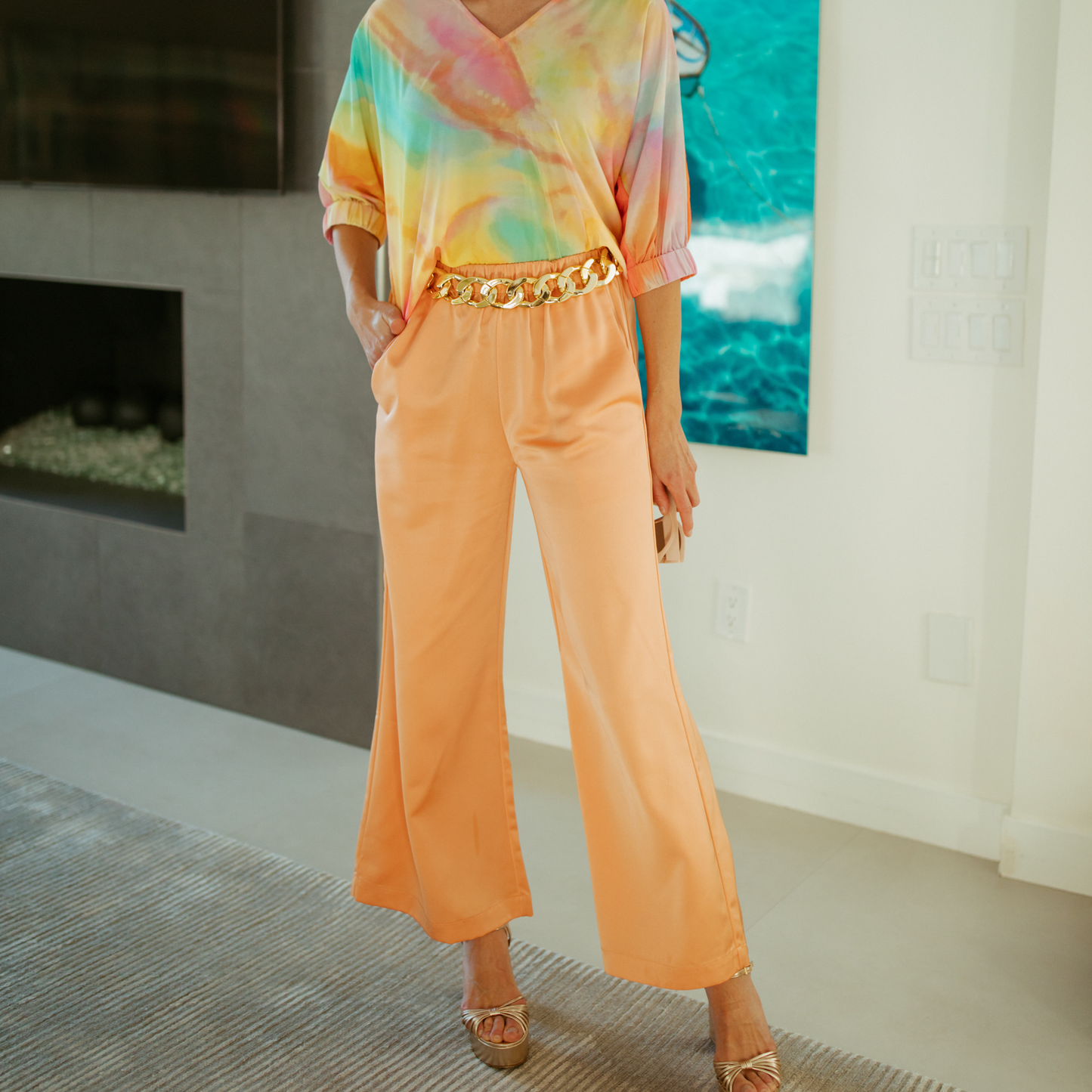Melissa Elastic Waist Wide Leg Pant