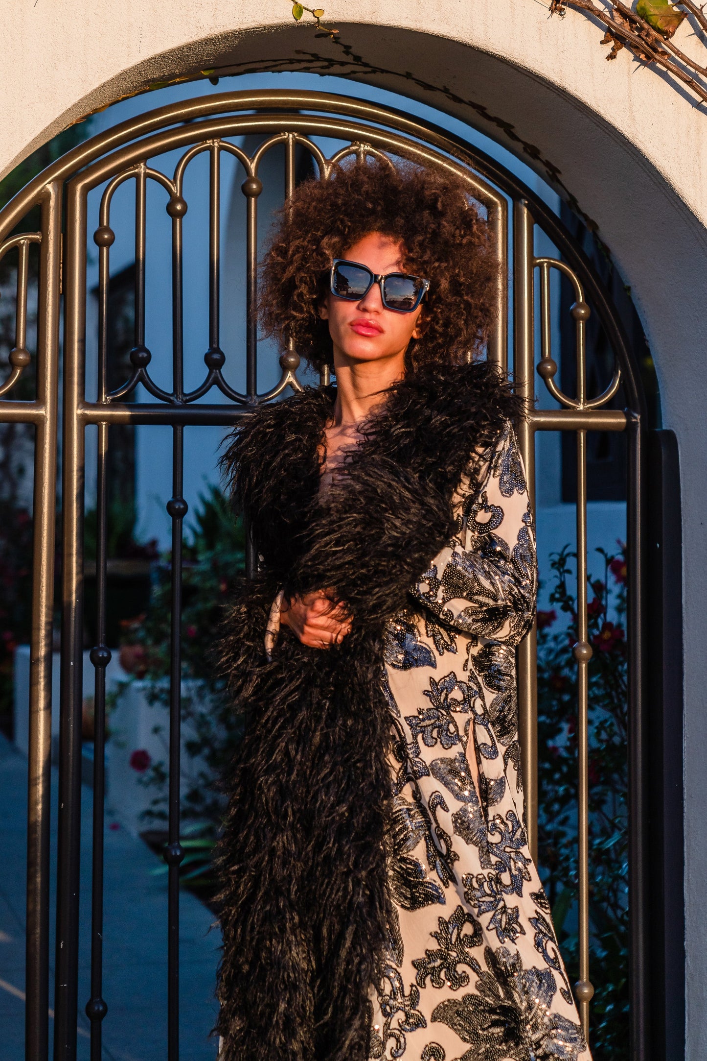 Penny Deluxe Charnelle Sequin Faux Fur Coat