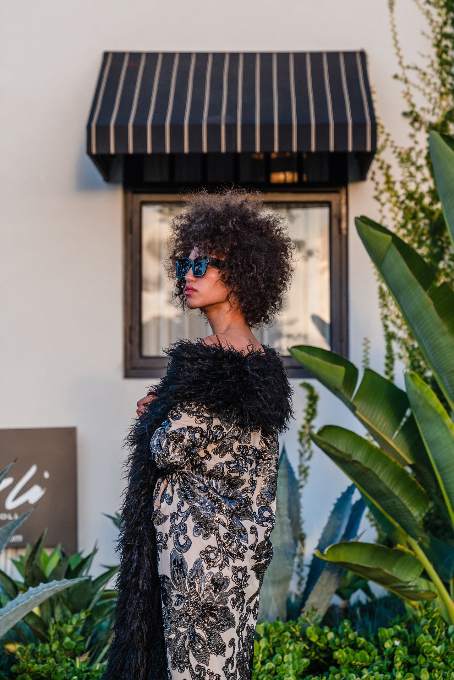 Penny Deluxe Charnelle Sequin Faux Fur Coat