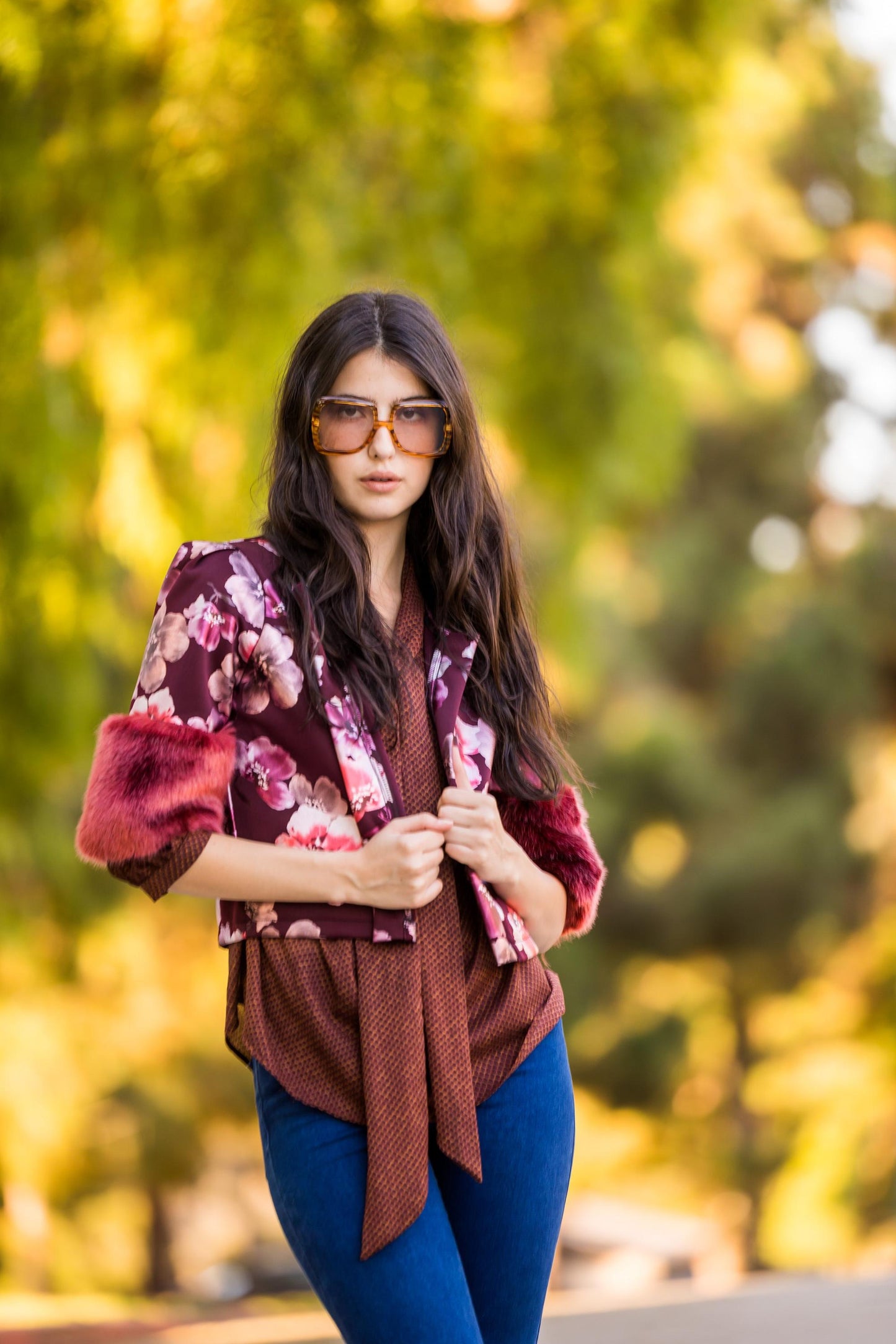 Plum Nouveau Disco Faux Fur Crop Jacket