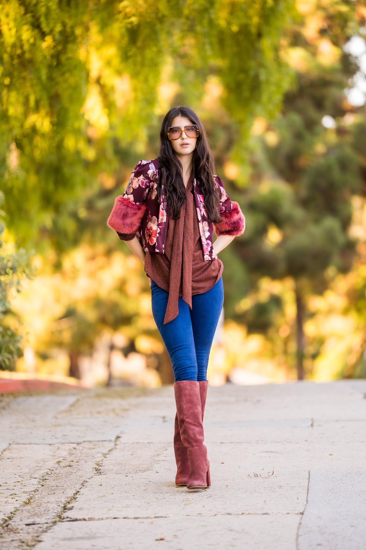 Plum Nouveau Disco Faux Fur Crop Jacket