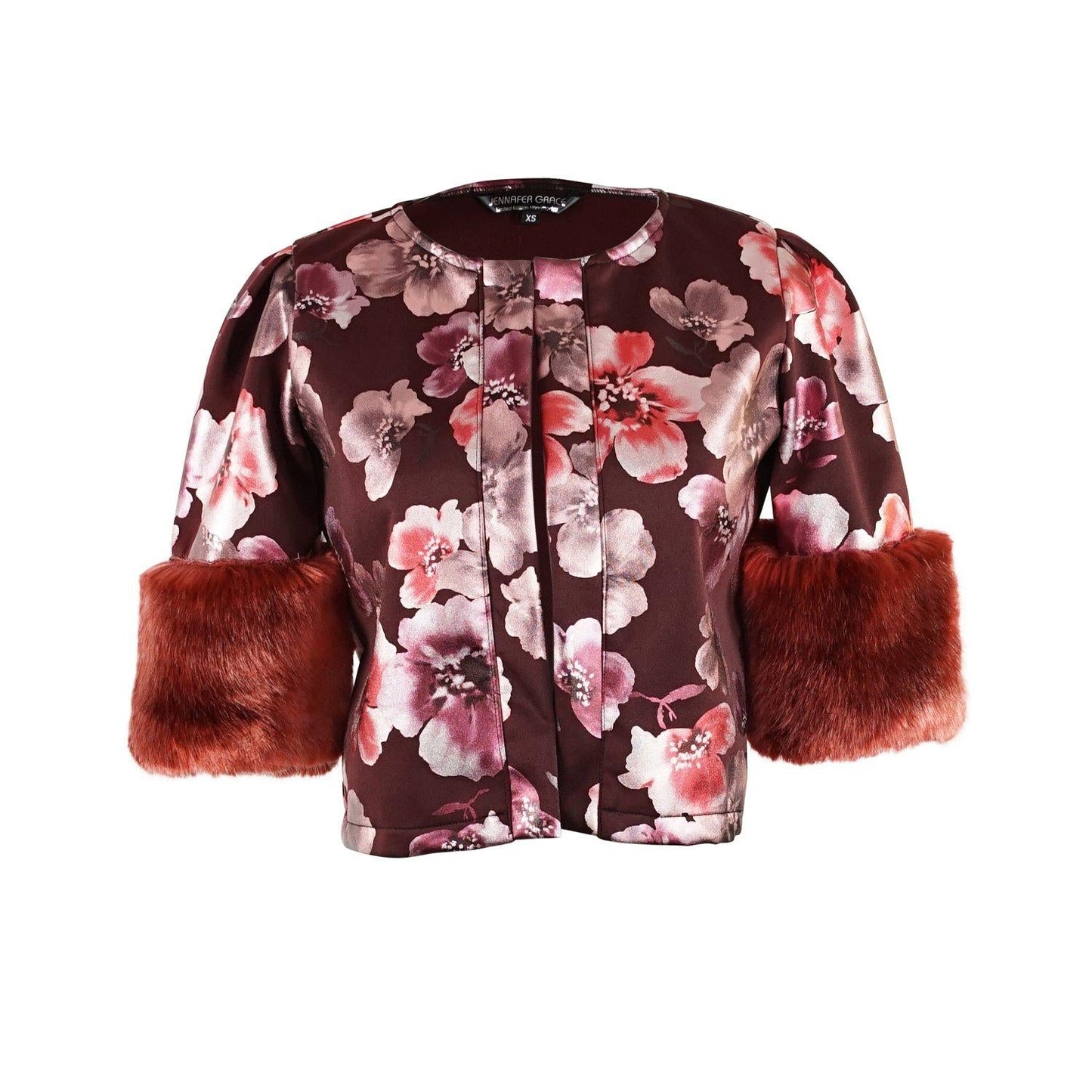 Plum Nouveau Disco Faux Fur Crop Jacket