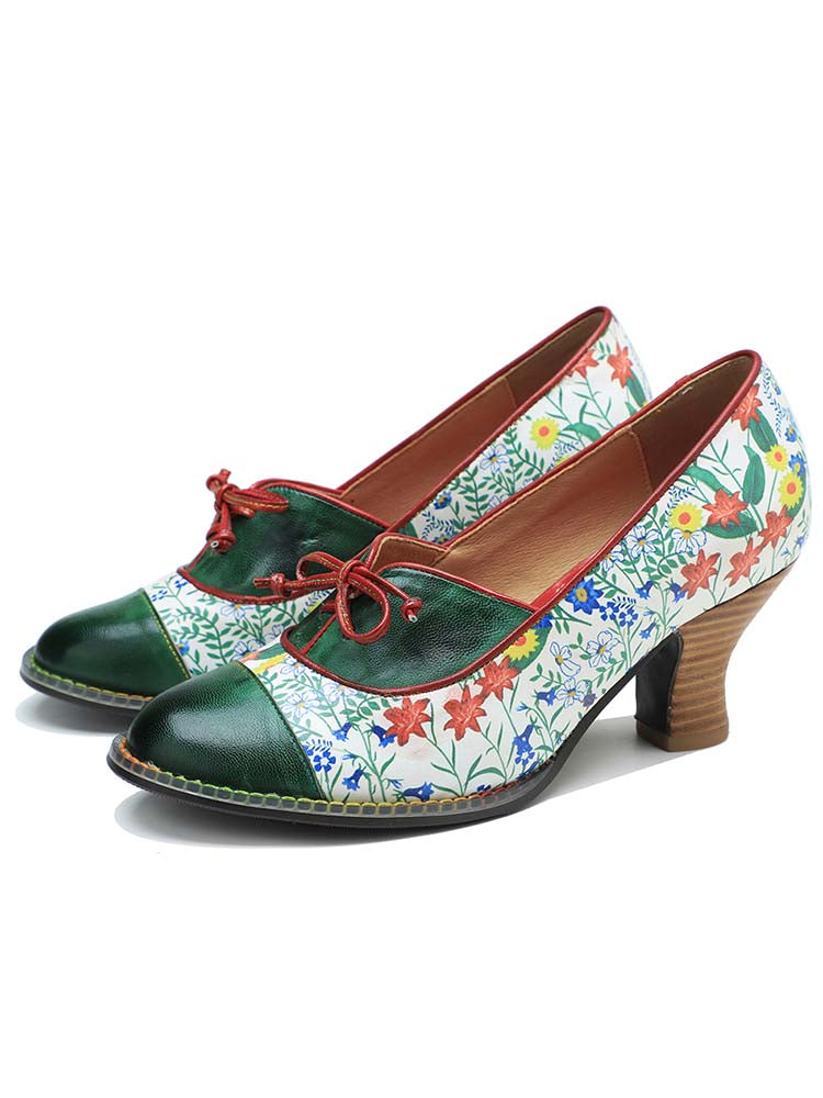 Starlit Confidence Vintage Embossed Leather Shoes Classic