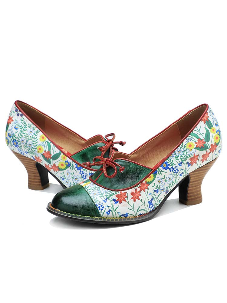 Starlit Confidence Vintage Embossed Leather Shoes Classic