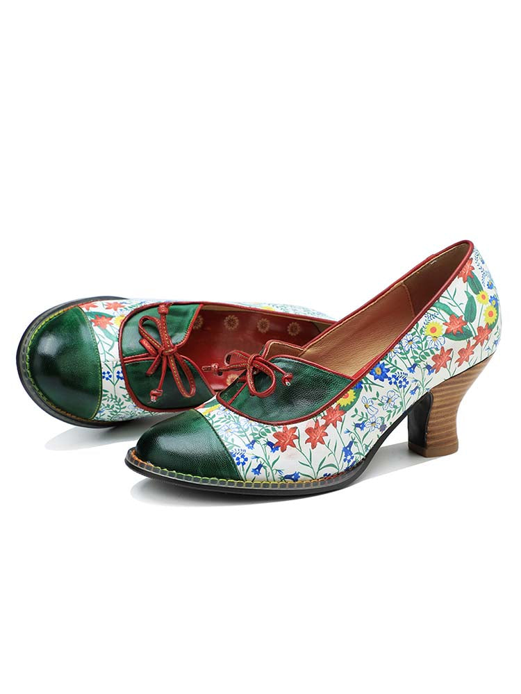 Starlit Confidence Vintage Embossed Leather Shoes Classic