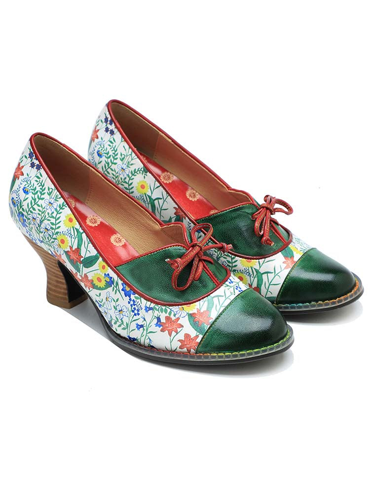 Starlit Confidence Vintage Embossed Leather Shoes Classic