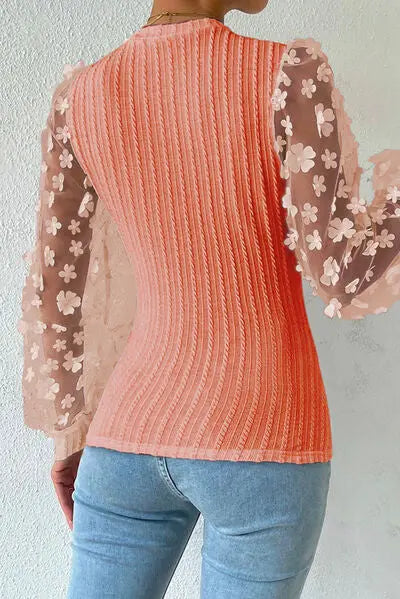Celestial Chic Floral Applique Blouse