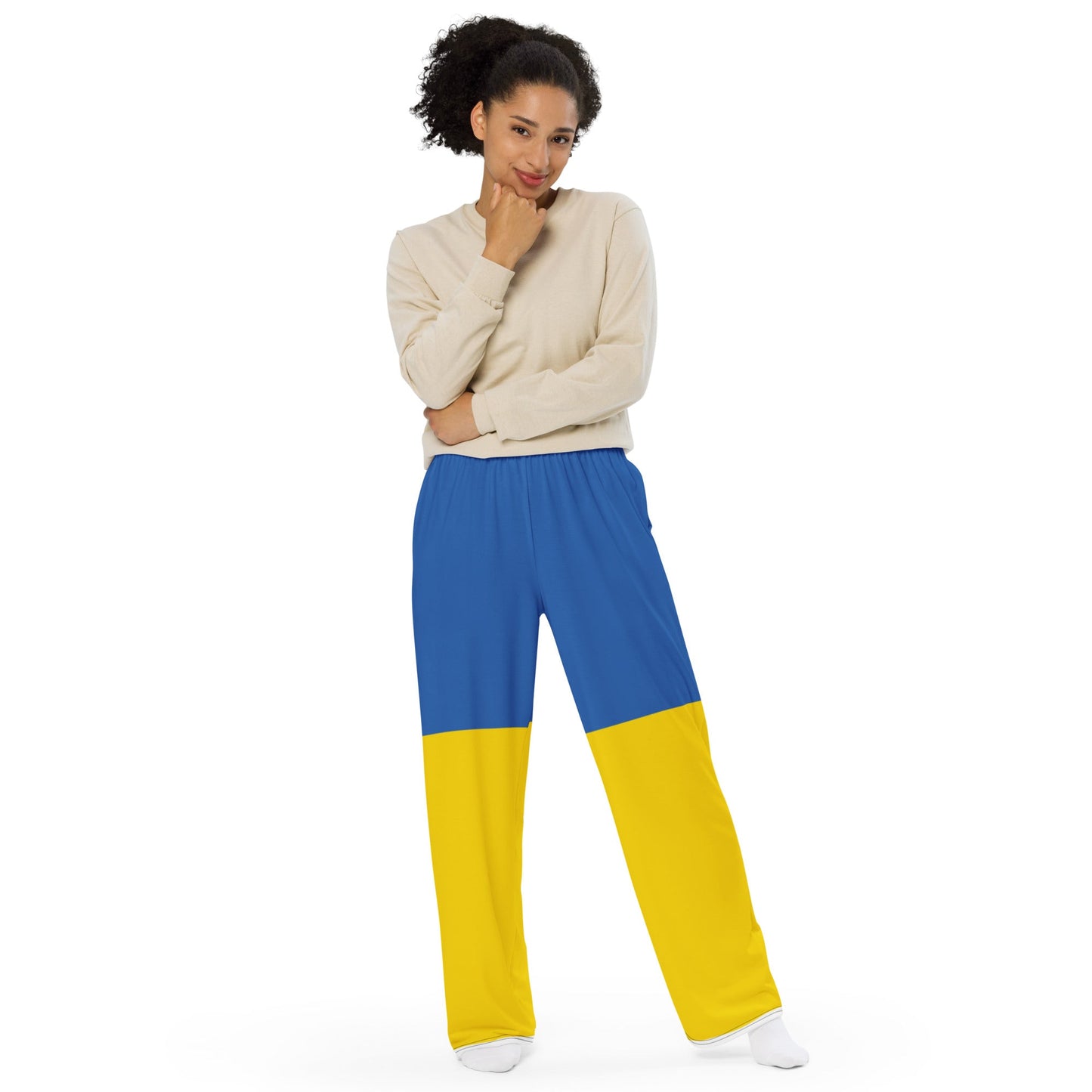 Ukrainian Flag Wide-Leg Pants