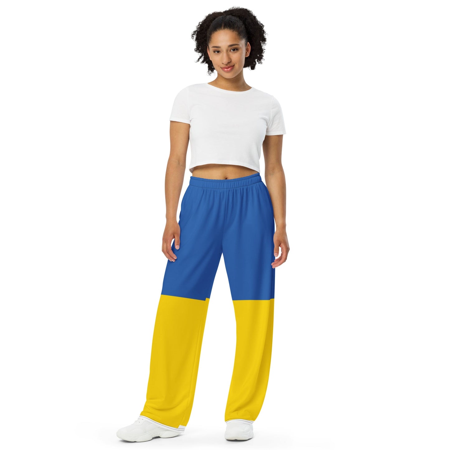 Ukrainian Flag Wide-Leg Pants