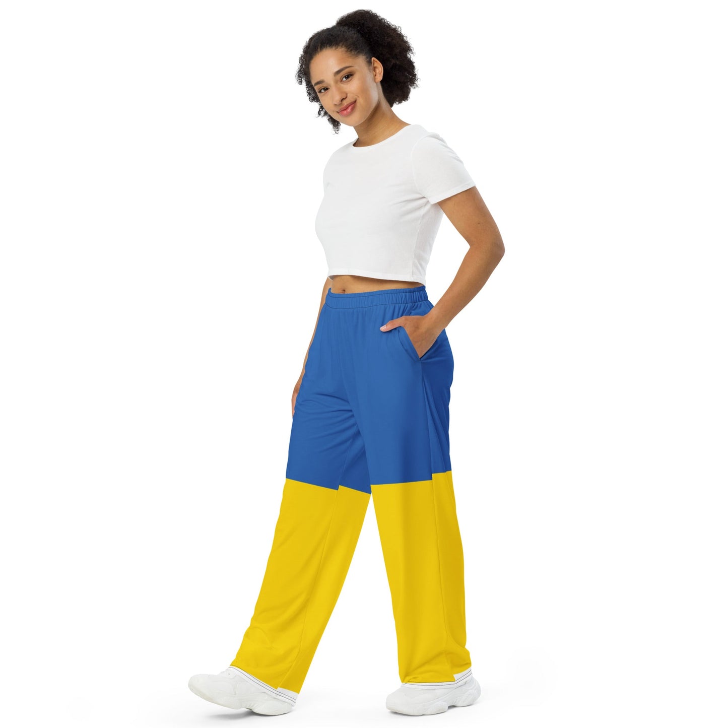 Ukrainian Flag Wide-Leg Pants