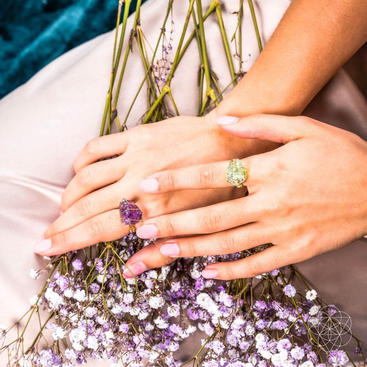 Moonlit Tranquility Amethyst Stress Relief Statement Ring