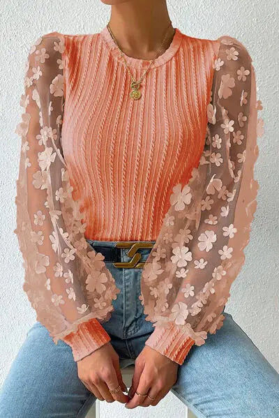 Celestial Chic Floral Applique Blouse