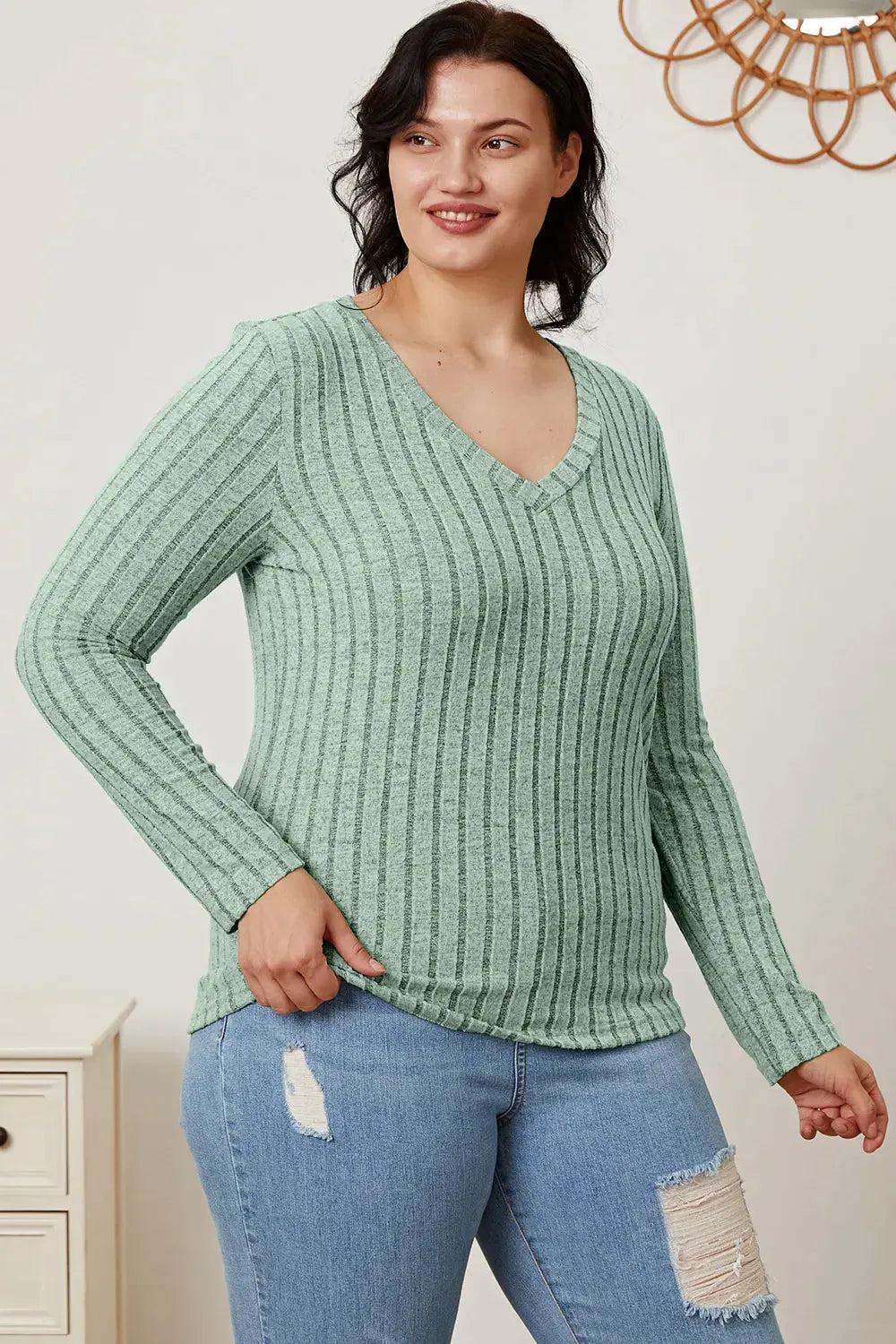 Celestial Comfort Ribbed Long Sleeve Tee