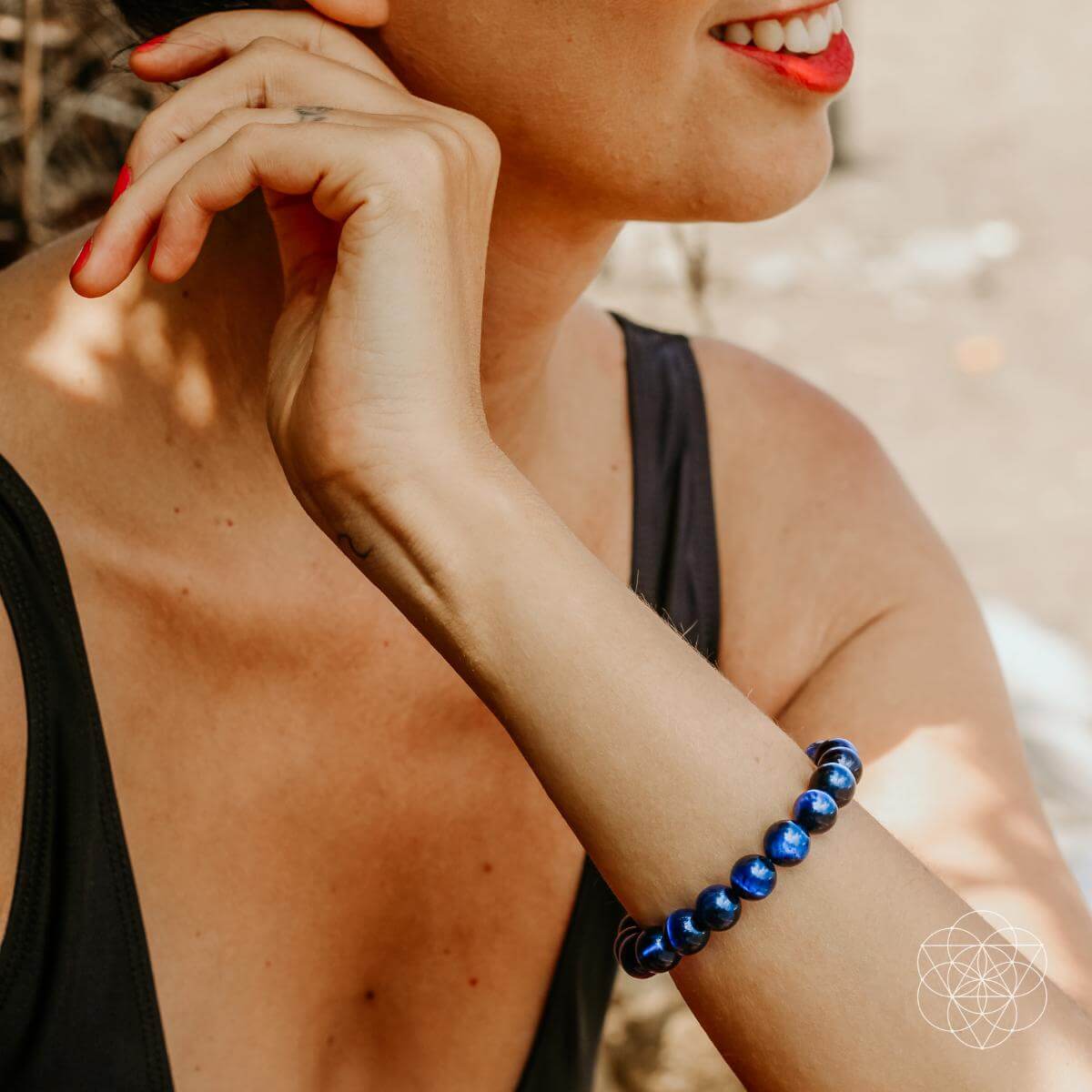 Lunar Confidence Blue Tigers Eye Protective Bracelet