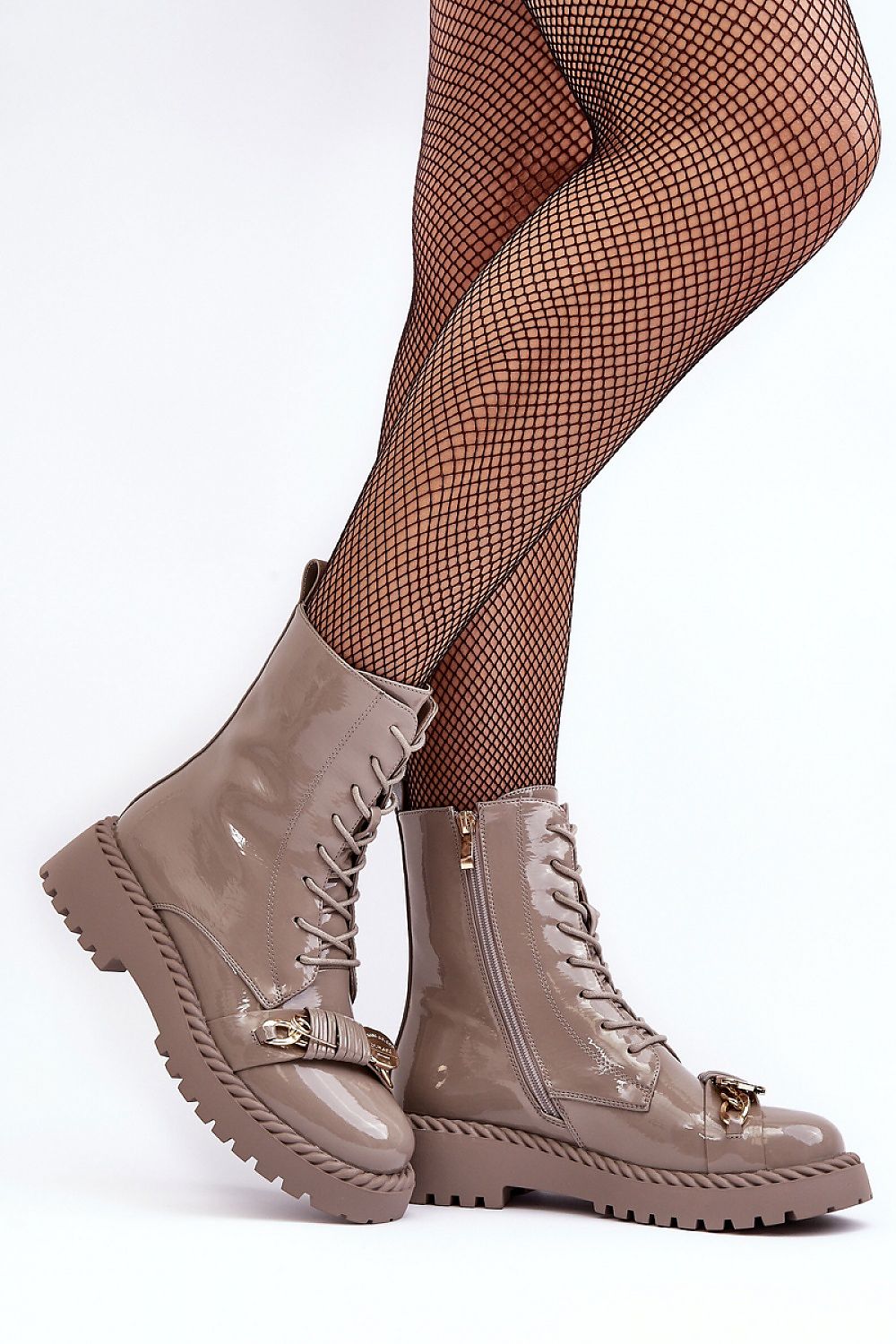 Jevira Gold-Trim Platform Boots