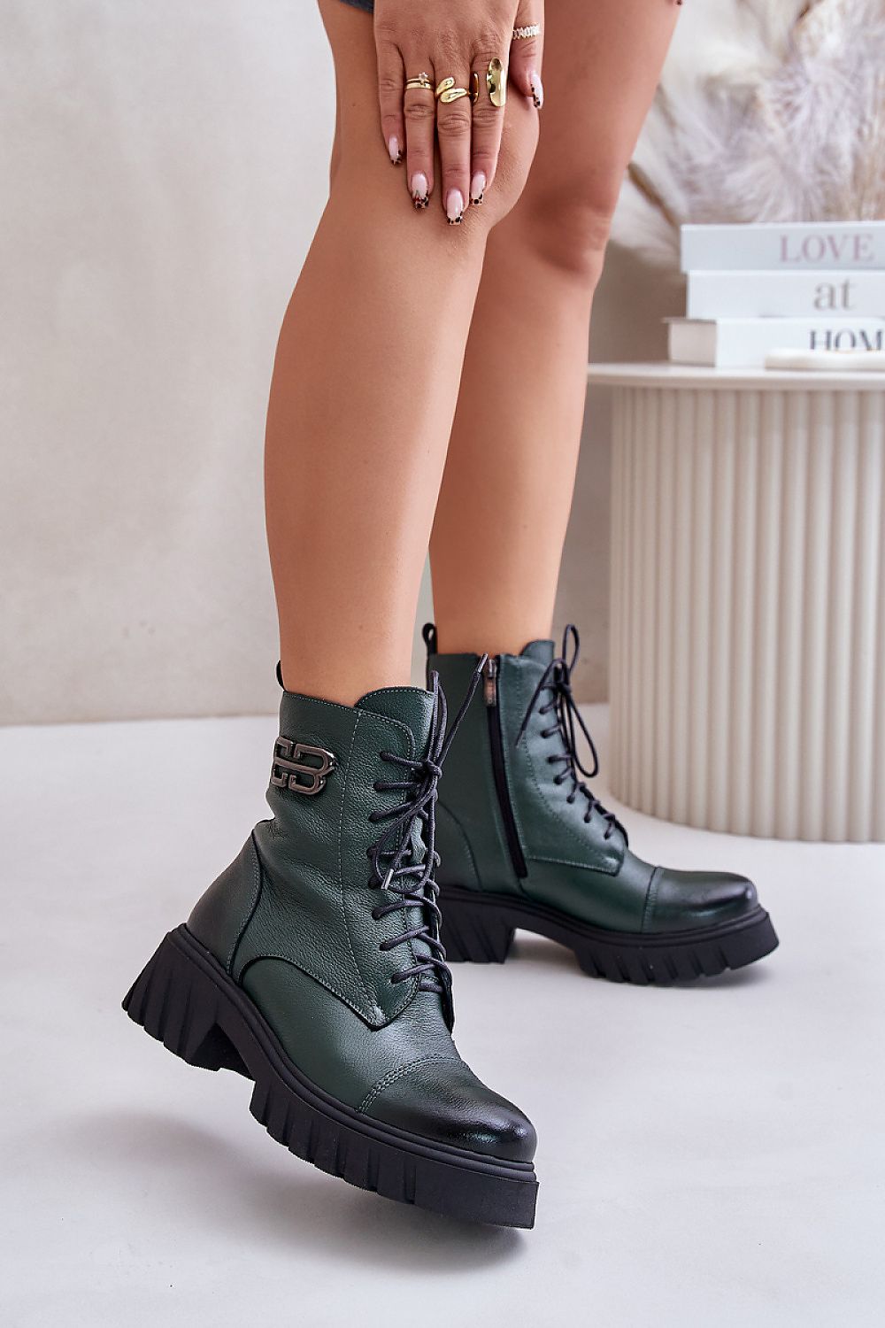 Lorvia Leather Platform Boots