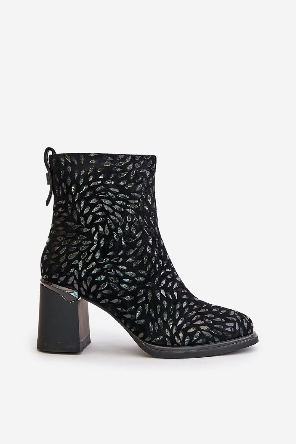 Celvaria Embossed Suede Heel Boots