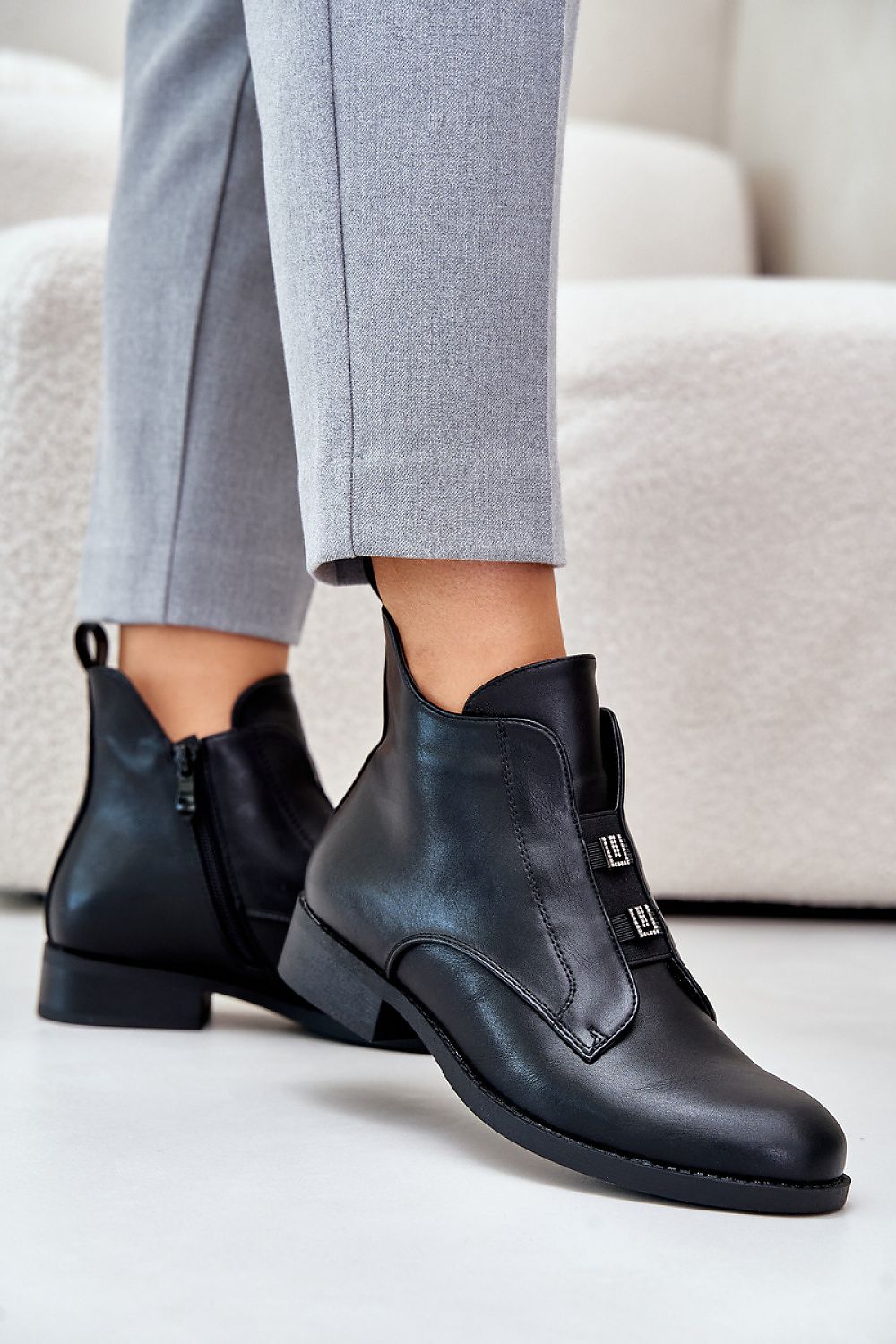 Dovarya Flat Eco Leather Boots for Women