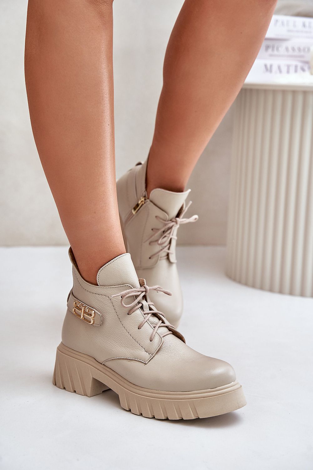Elbira Felt-Lined Leather Boots