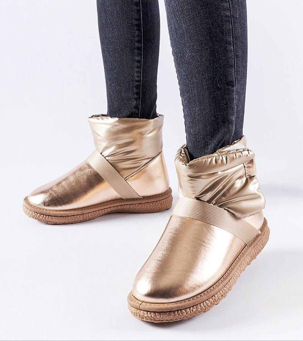 Brivona Glossy Velcro Snow Boots