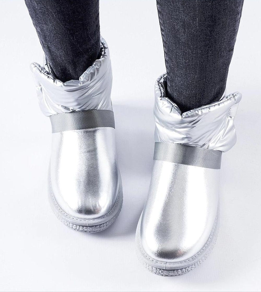 Brivona Glossy Velcro Snow Boots