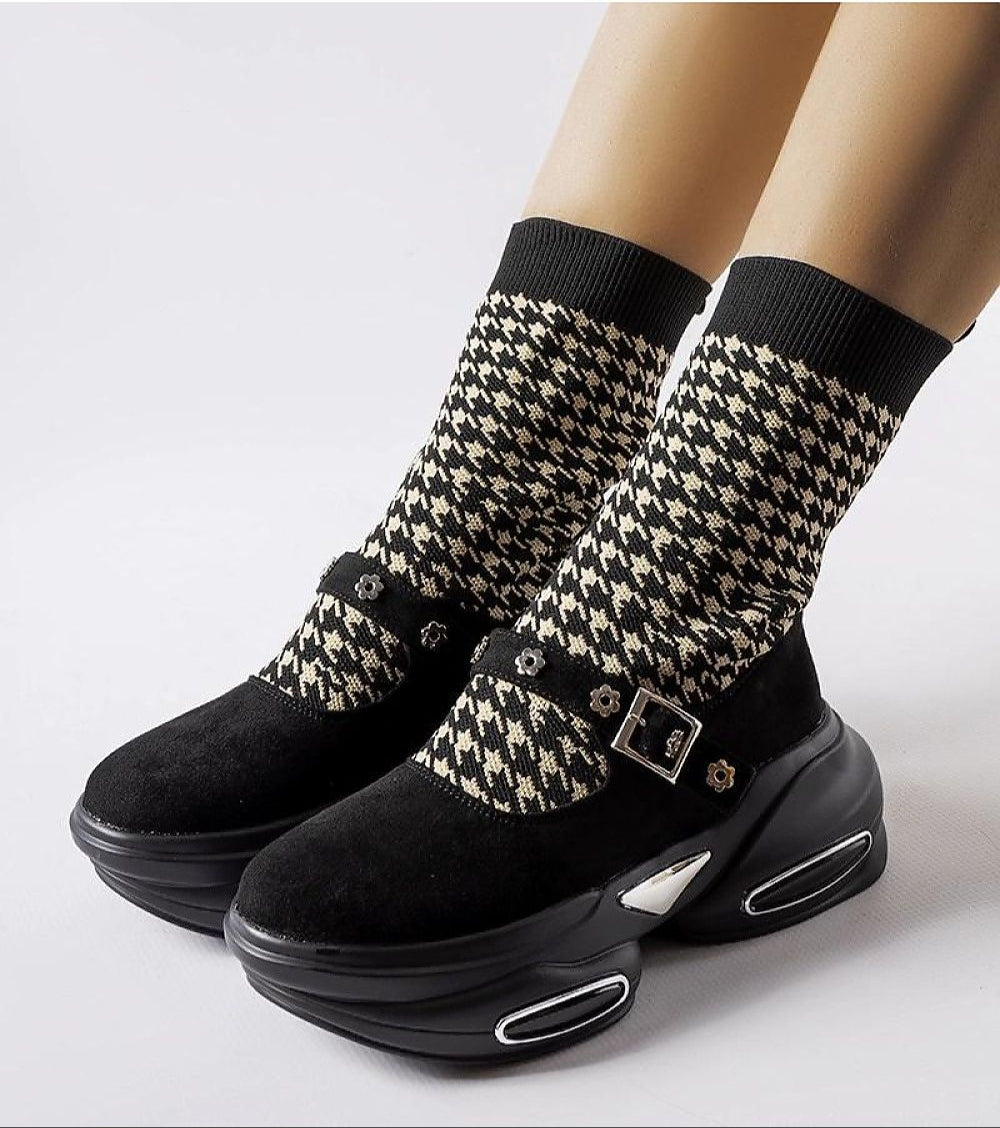 Elvessa Stretch Knit Ankle Boots