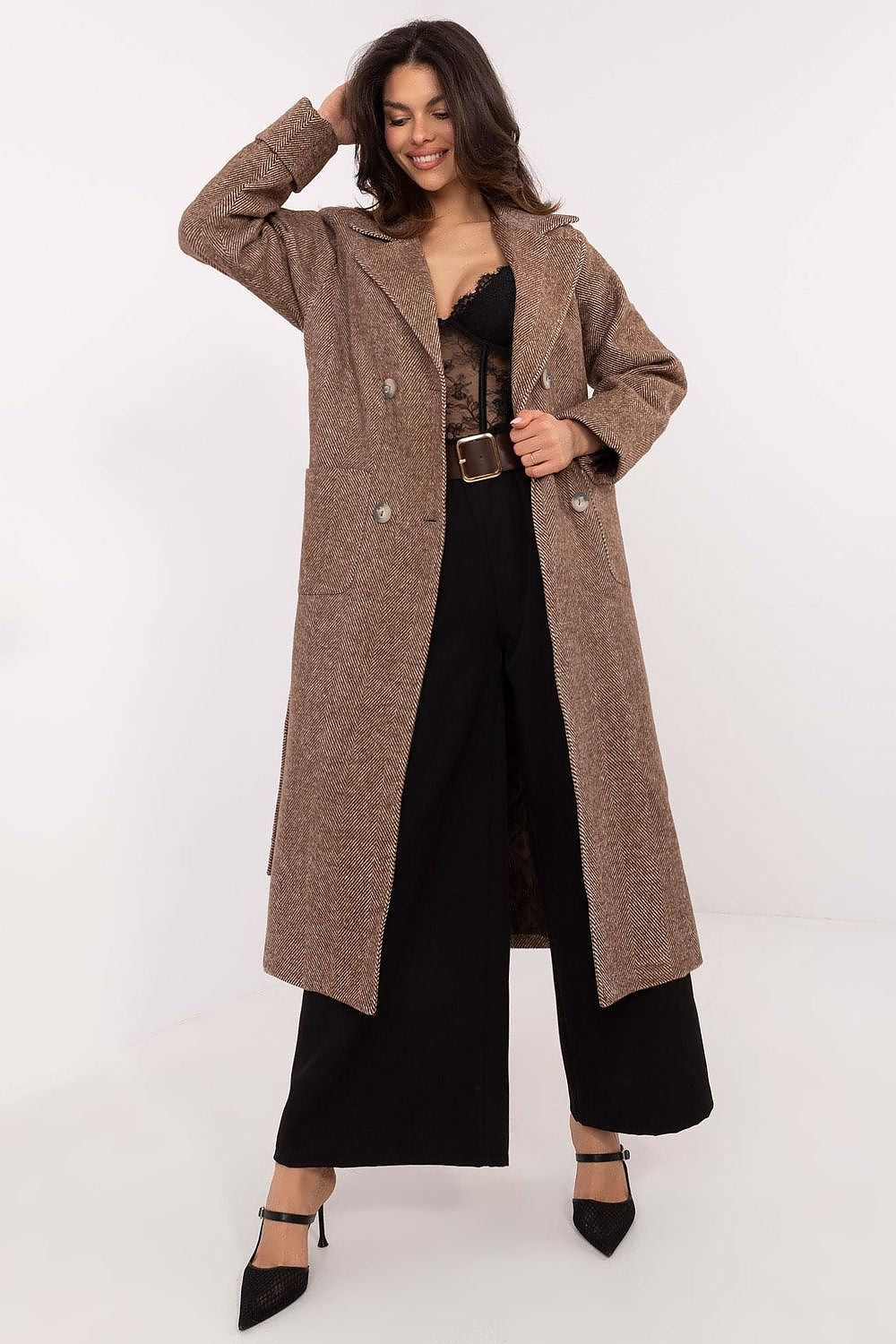 Selvarane Long Double-Breasted Wool Coat
